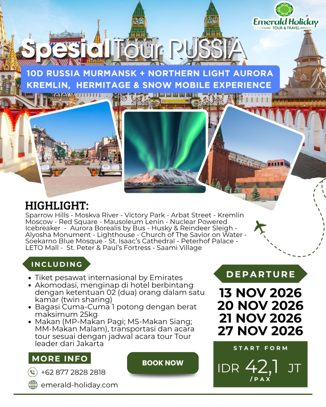 RUSSIA MURMANSK NORTHERN LIGHT AURORA KREMLIN